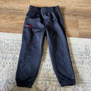 2T under armor black jogger sweatpants with red symbol